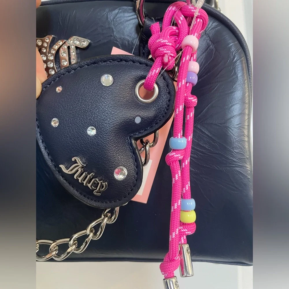 Juicy Couture Juicify Satchel Regal Blue Bag Detachable Charms Crossbody NEW